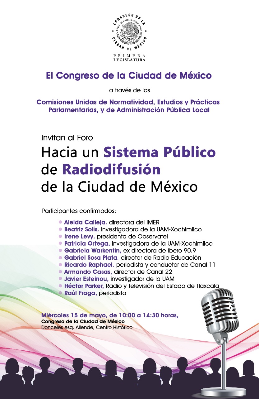 El Congreso local organiza el foro “Hacia un Sistema Público de Radiodifusión de la CDMX”